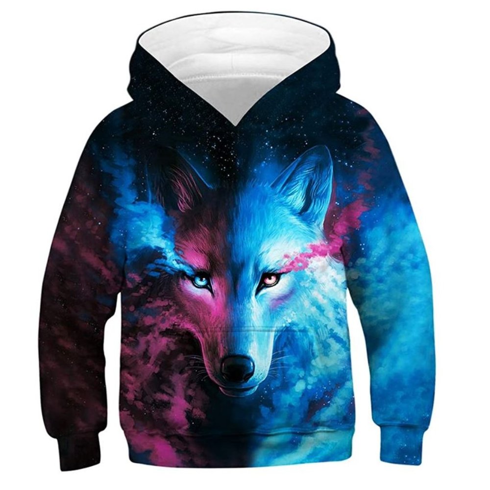 Wolf Hoodie Unisex 3D Animal Galaxy Print Sweatshirt